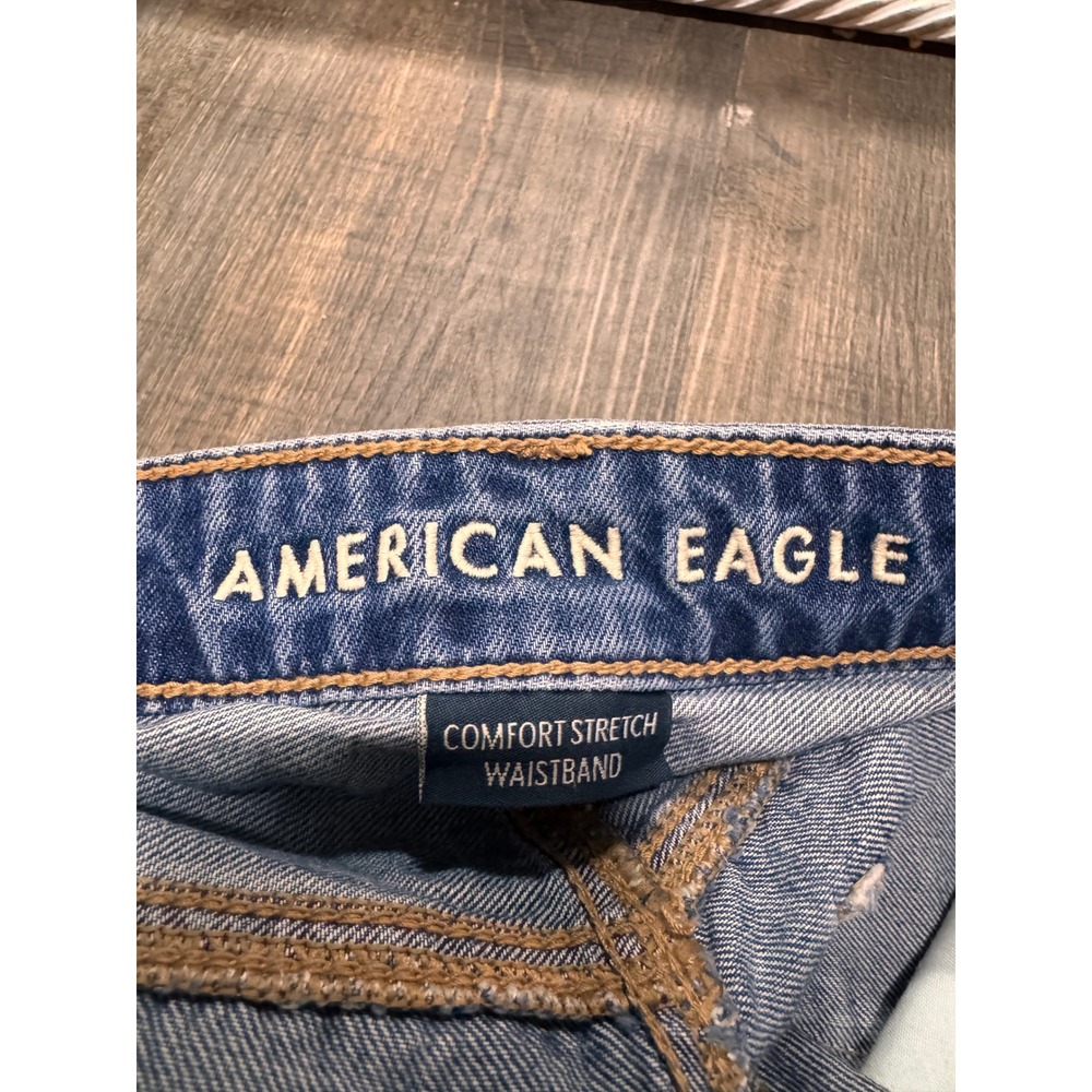 American Eagle A-Line Fit Wide Leg Jeans Womens 6 Medium Wash High Rise Denim - Picture 4 of 5